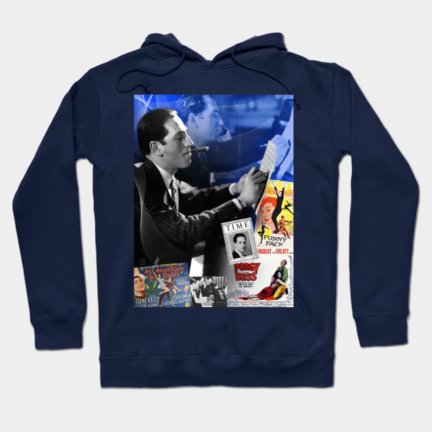 George Gershwin Collage Portrait Hoodie by Dez53